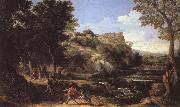 Gaspard Dughet Landscape with a Dancing Faun oil painting